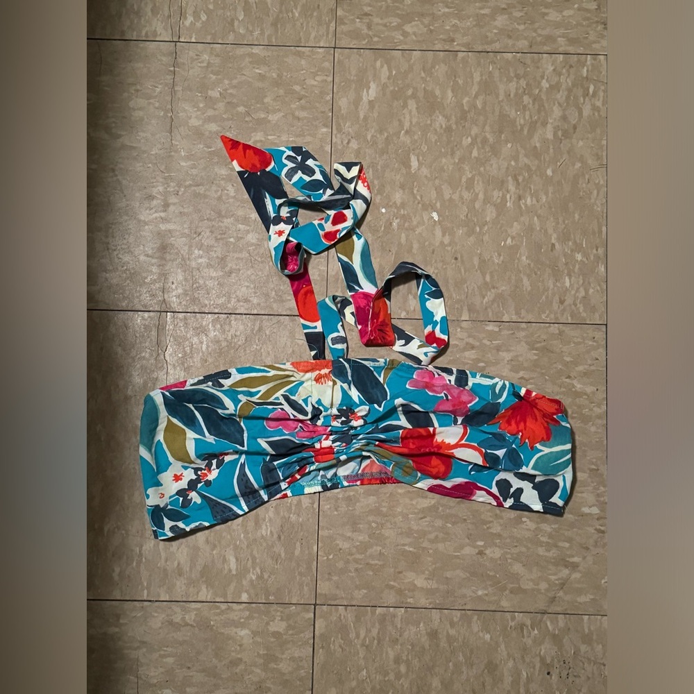 Floral Ruched Halter Top 1XL